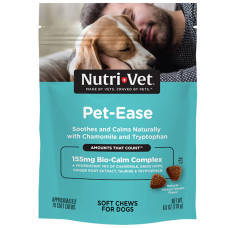 Nutri-Vet Pet-Ease Soft Chews НУТРИ-ВЕТ АНТИСТРЕСС успокаивающее средство для собак мягкие жевательные таблетки 0.17 кг. 70 табл. кг.