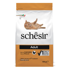 Schesir Cat Adult Chicken ШЕЗИР ВЗРОСЛЫЙ КУРКА сухой монопротеиновый корм для кошек , 0.4 кг., Упаковка см.