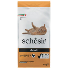 Schesir Cat Adult Chicken ШЕЗИР ВЗРОСЛЫЙ КУРКА сухой монопротеиновый корм для кошек , 10 кг., пакет См.