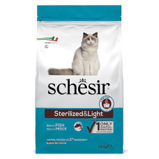 Schesir Cat Sterilized &amp; Light ШЕЗИР СТЕРИЛИЗИРОВАННЫЙ ЛАЙТ РЫБА сухой монопротеиновый корм для стерилизованных кошек, для кошек склонных к полноте , 1.5 кг., упаковка см.