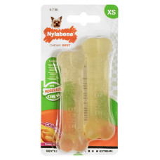 Nylabone Flexi Chew Twin Pack НИЛАБОН ФЛЕКСИ ЧЬЮ жевательная игрушка кость для собак до 7 кг с умеренным стилем грызения, вкус курицы, XS, для собак до 7 кг см., курица см.