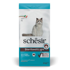 Schesir Cat Sterilized &amp; Light ШЕЗИР СТЕРИЛИЗИРОВАННЫЙ ЛАЙТ РЫБА сухой монопротеиновый корм для стерилизованных кошек, для кошек склонных к полноте , 10 кг., упаковка см.