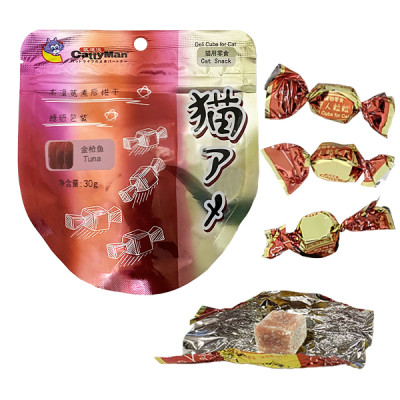 CattyMan Deli Cube Tuna КЕТТІМЕН ЦУКЕРКИ КУБИКИ ДЕЛІ З ТУНЦЕМ ласощі для котів , 0.03 кг.