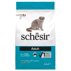 Schesir Cat Adult Fish ШЕЗИР ВЗРОСЛЫЙ РЫБА сухой монопротеиновый корм для кошек, 0.4 кг.