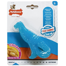 Nylabone Puppy Chew Dinosaur НИЛАБОН ДИНОЗАВР жевательная игрушка для щенков, вкус курицы, S, для щенков до 11 кг см., курица см., 12x5,5x2,5 см см.