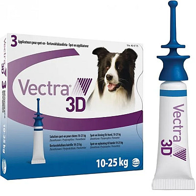 Краплі Ceva Vectra 3D Вектра 3Д від бліх та кліщів, для собак 10 - 25 кг, 3,6 мл (1 піпетка)