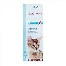 Антигельминтные таблетки Vetbio Празикон Кет для кошек, 10 шт