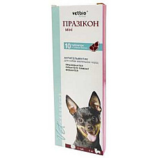 Антигельминтные таблетки Vetbio Празикон Мини для собак малых пород, 10 шт