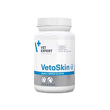 Капсулы VetExpert VetoSkin Small Breed & Cats ВетоСкин для здоровья кожи и шерсти кошек и собак мелких пород, 60 капс