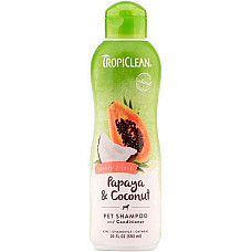 Шампунь-кондиционер TropiClean Shampoo Papaya & Coconut 2-in-1 "Папайя и кокос" увлажняющий для собак и кошек, 355 мл