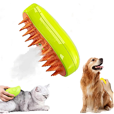 Паровая щетка-массажер спрей 3 в 1 Pet Spray Massage Brush USB для вычесывания собак и кошек с паровым распылителем