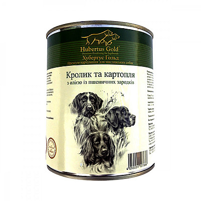 Консервированный корм Hubertus Gold "Кролик с картошкой", для собак, 800 гр