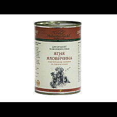 Консервированный корм Hubertus Gold "Ягненок и говядина с пастернаком" для щенков и молодых собак, 400 г