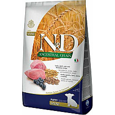 Сухой корм для собак Farmina (Фармина) N&D Low Grain Lamb & Blueberry Puppy Mini с ягненком и черникой, 7 кг