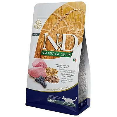 Сухой корм для кошек Farmina (Фармина) N&D Low Grain Lamb & Blueberry Adult с ягненком и черникой, 10 кг