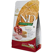 Сухой корм для кошек Farmina (Фармина) N&D Low Grain Neutered Chicken Adult с курицей и гранатом, 10 кг