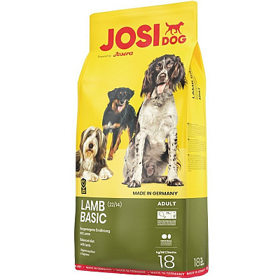 Сухой корм Josera JosiDog Lamb Basic диетический с ягненком, для взрослых собак всех пород, 18 кг
