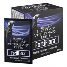Пробиотик Purina Pro Plan Veterinary Diets FortiFlora Canine Probiotic для поддержания микрофлоры ЖКТ, для взрослых собак и щенков, 30х1 г