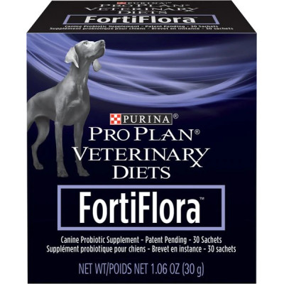 Пробиотик Purina Pro Plan Veterinary Diets FortiFlora Canine Probiotic для поддержания микрофлоры ЖКТ, для взрослых собак и щенков, 30х1 г