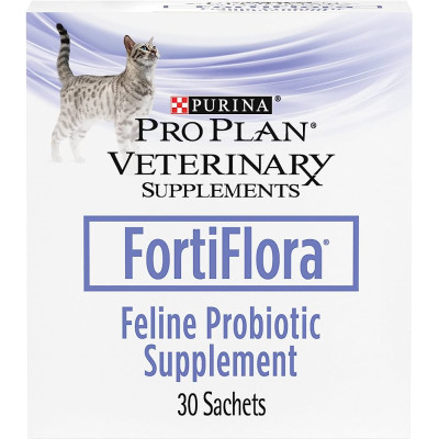 Пробиотик Purina Pro Plan Veterinary Diets FortiFlora Feline Probiotic для поддержания микрофлоры ЖКТ, для кошек и котят, 30х1 г