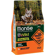 Сухой корм для собак Monge Dog Bwild Grain Free утка, 2.5 кг