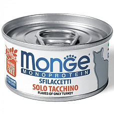 Влажный корм для кошек Monge Cat Monoprotein мясные хлопья индейка, 80 г