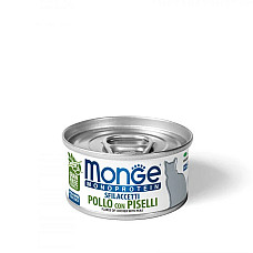 Влажный корм для кошек Monge Cat Monoprotein мясные хлопья курица с горошком, 80 г
