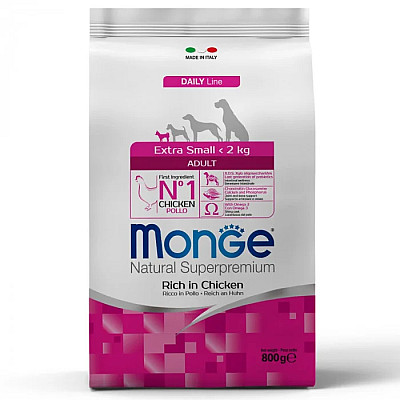 Сухий корм для собак Monge Dog Extrasmall Adult курка з рисом, 800 г