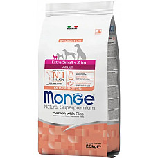 Сухий корм для собак Monge Dog Extrasmall Adult лосось з рисом, 2.5 кг
