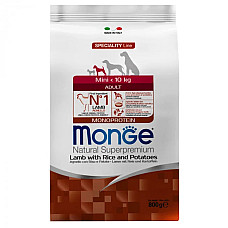 Сухой корм для собак Monge Dog Mini Adult ягненок, рис и картофель, 800 г