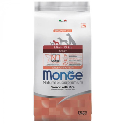 Сухий корм для собак Monge Dog Mini Adult лосось з рисом, 2.5 кг