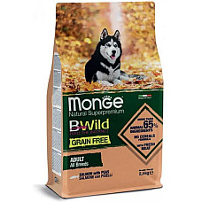 Сухой корм для собак Monge Dog Bwild Grain Free лосось, 2.5 кг