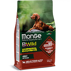 Сухой корм для собак Monge Dog Bwild Grain Free ягненок, 2.5 кг
