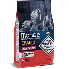 Сухой корм для щенков Monge Dog Bwild Low Grain Puppy & Junior оленина, 2.5 кг