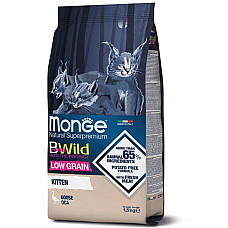 Сухой корм для котят Monge Cat Bwild Low Grain Kitten мясо гуся, 1.5 кг
