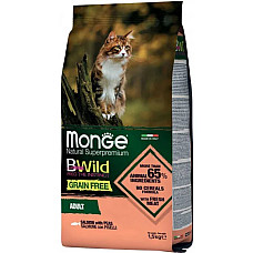Сухий корм для котів Monge Cat Bwild Grain Free лосось, 1.5 кг