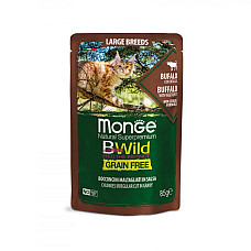 Влажный корм Monge Cat Wet Bwild Grain Free буйвол (для кошек больших пород с 2-х месяцев), 85 г