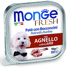 Влажный корм для собак Monge Dog Fresh с ягненком, 100 г