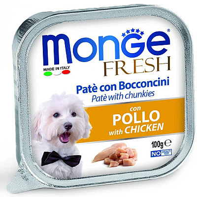 Вологий корм для собак Monge Dog Fresh з куркою, 100 г