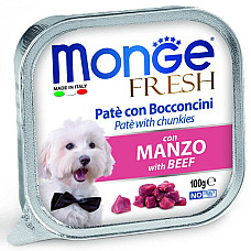 Влажный корм для собак Monge Dog Fresh с говядиной, 100 г