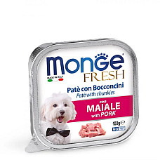 Влажный корм для собак Monge Dog Fresh со свининой, 100 г