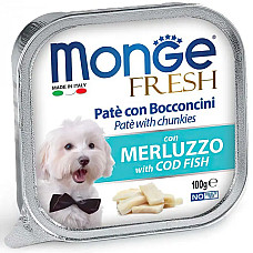 Влажный корм для собак Monge Dog Fresh с треской, 100 г