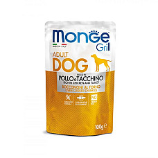 Вологий корм для собак Monge Dog Grill курка з індичкою, 100 г