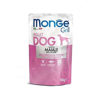 Вологий корм для собак Monge Dog Grill зі свининою, 100 г