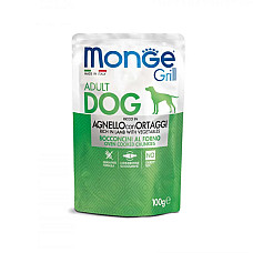 Вологий корм для собак Monge Dog Grill з ягням та овочами, 100 г