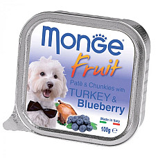 Влажный корм для собак Monge Dog Fruit с индейкой и черникой, 100 г