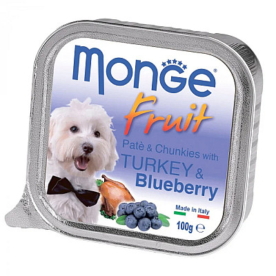 Влажный корм для собак Monge Dog Fruit с индейкой и черникой, 100 г