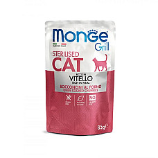 Влажный корм для кошек Monge Cat Grill Sterilised телятина, 85 г