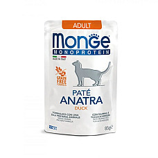 Влажный корм для кошек Monge Cat Monoprotein Adult 100% утка, 85 г