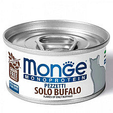 Влажный корм для кошек Monge Cat Monoprotein мясные хлопья буйвол, 80 г